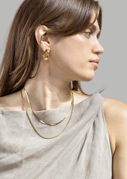 Pendiente Unity Loop - 18k Chapado en oro