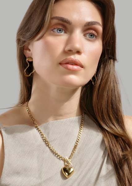 Fluid Glow Pendiente - 18k Chapado en oro