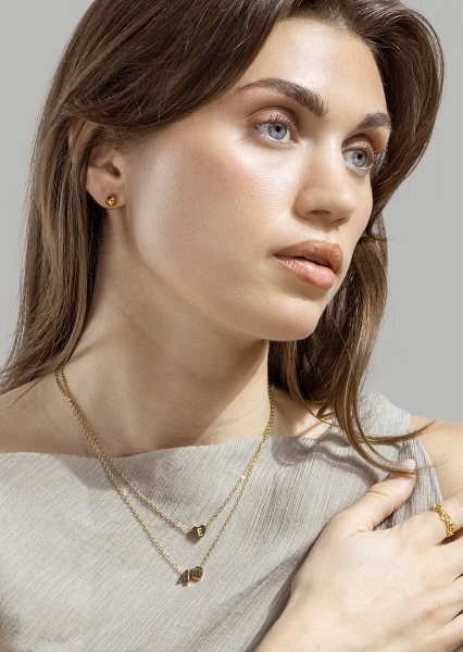 Timeless Orb Earrings - 18k Chapados en oro