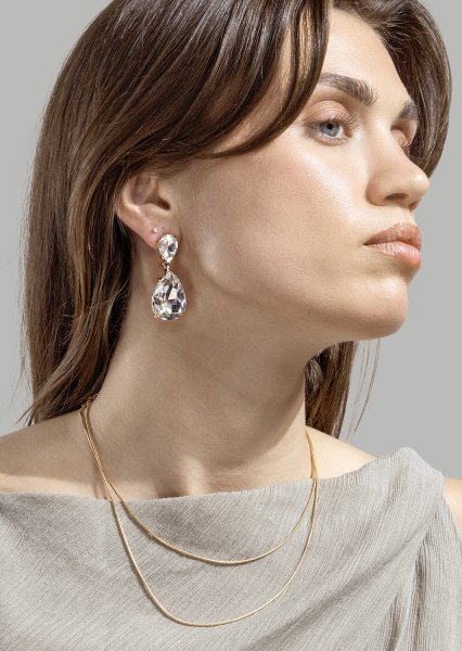 Azulora White Pendientes – 18k Chapados en oro