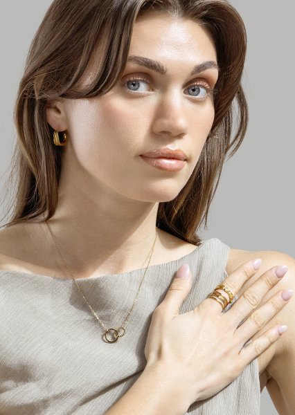 Pendientes Gleaming Flow - 18k Chapados en oro