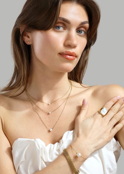 Collar Mini Pearl - 18k Chapado en oro