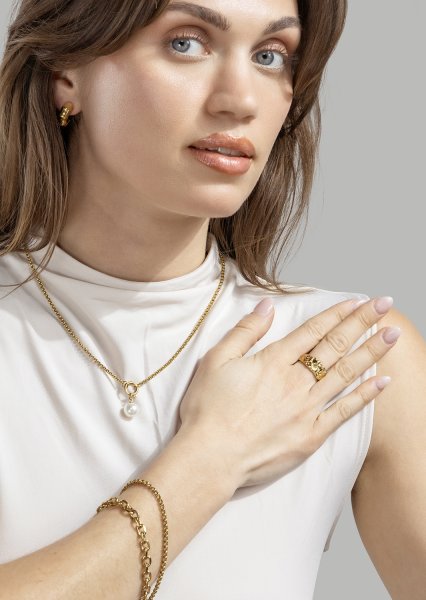 Pulsera Anchor – 18k Chapada en oro