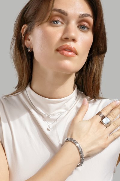 Collar North Pearl - Chapado en plata