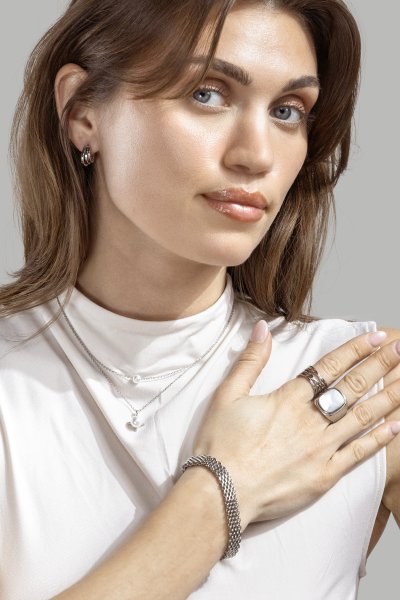 Collar North Pearl - Chapado en plata
