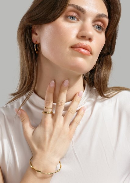 Twist Glow Hoops - 18k Pendientes Dorados