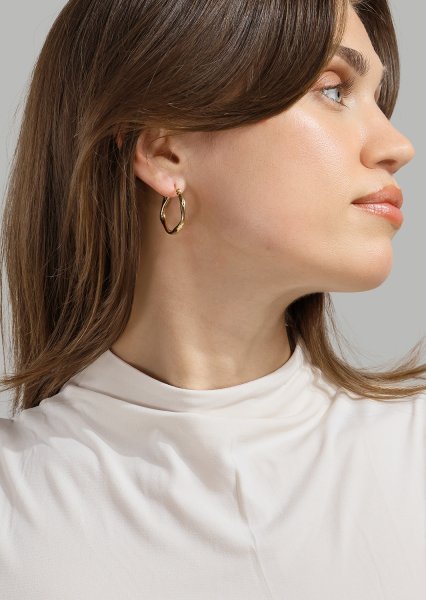 Twist Glow Hoops - 18k Pendientes Dorados