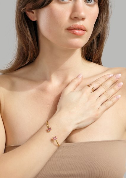 Anillo Rosé Duo - 18k Chapado en oro