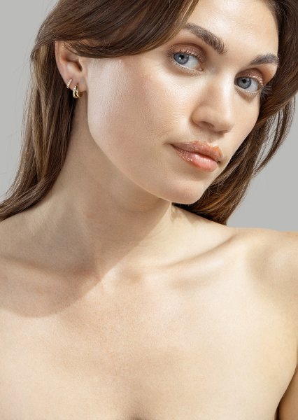 Pendiente Aurora Curve - 18k Chapado en oro