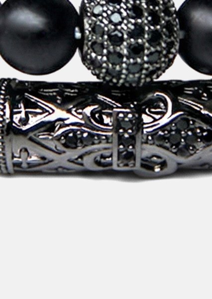 Pulsera de cuentas Obsidian Crown