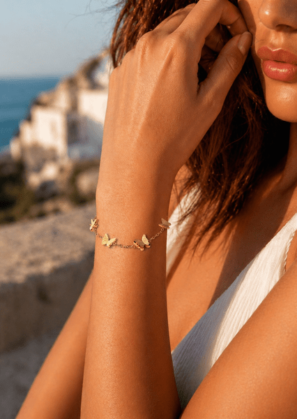 Pulsera Butterfly Dance - 18k Chapada en oro