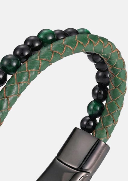 Pulsera de cuero Verdant Veil