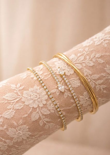 Pulsera Gloria Band 2.2mm - 18k Chapada en oro