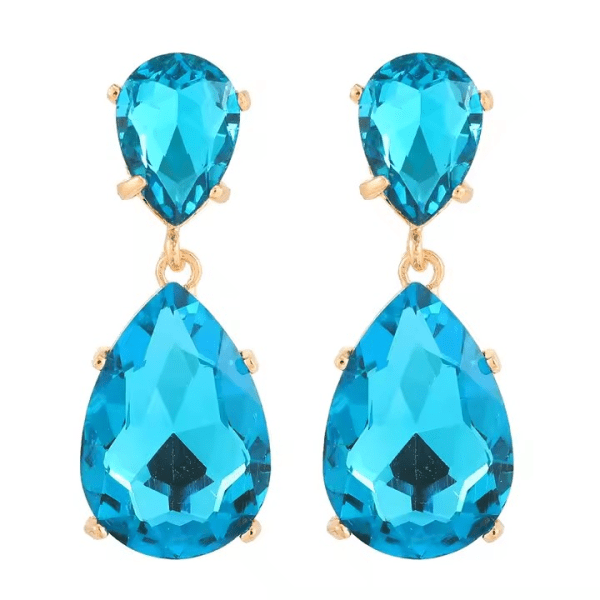 Azulora Icy Blue Pendientes – 18k Chapados en oro
