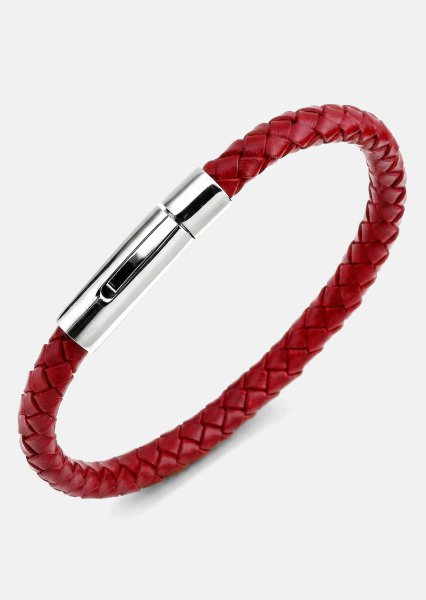 Pulsera de cuero Crimson Arc