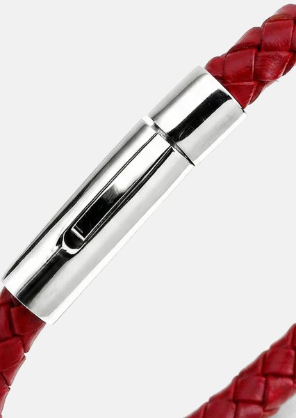 Pulsera de cuero Crimson Arc