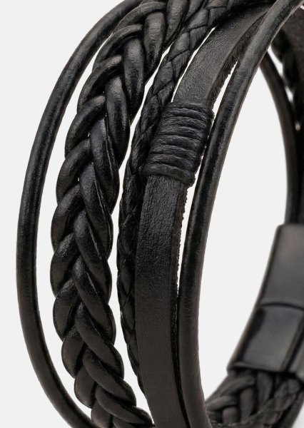Pulsera de cuero Ebon Serpent
