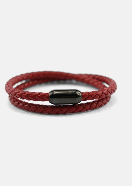 Pulsera de cuero Crimson Edge