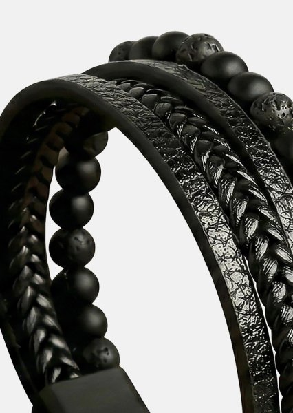 Pulsera de cuero Nightfall Bond