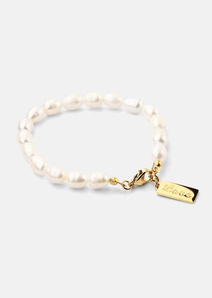 Pulsera Love Pearl - 18k Chapada en oro