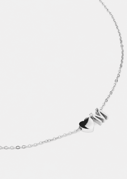 Collar Heart Letter A-N - Chapado en plata