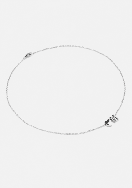 Collar Heart Letter A-N - Chapado en plata