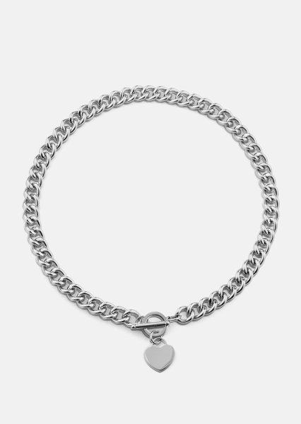 Luxe Circle Charm Necklace - Chapado en plata