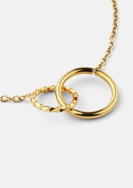Pulsera Duo Rings - 18k Chapada en oro