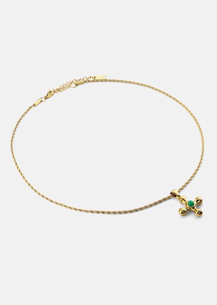 Emerald Cross Green Collar – 18k Chapado en oro