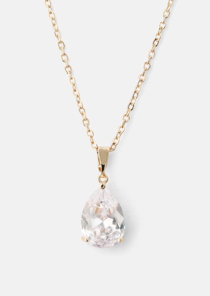 Collar Luna Teardrop - Rose Chapado en oro