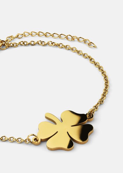 Pulsera Trébol de Cuatro Hojas – 18k Chapada en oro