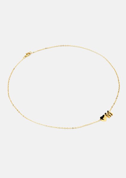 Collar Heart Letter A-N - 18k Chapado en oro