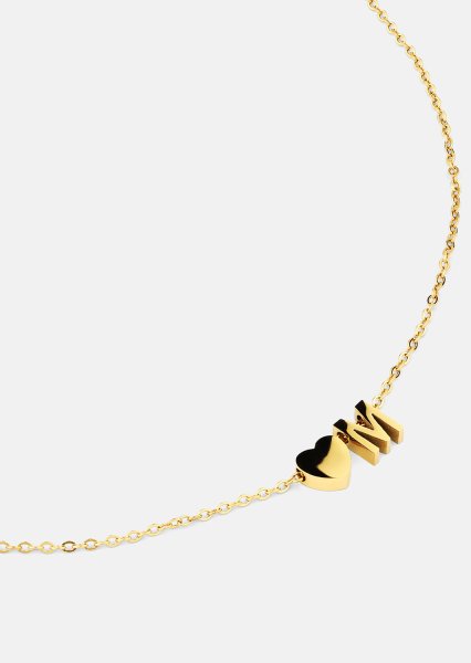Collar Heart Letter A-N - 18k Chapado en oro