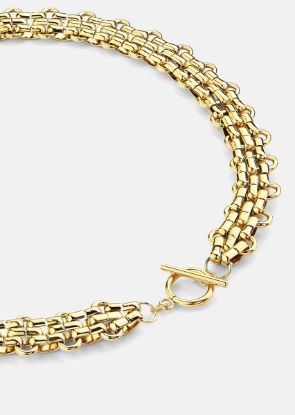 Collar Bold Weave - 18k Chapado en oro