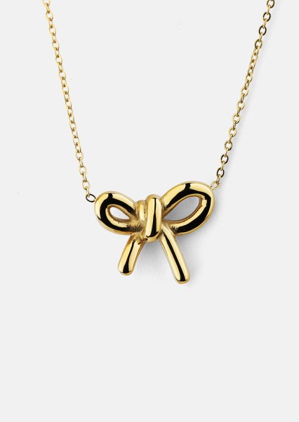 Collar Golden Bow - 18k Chapado en oro