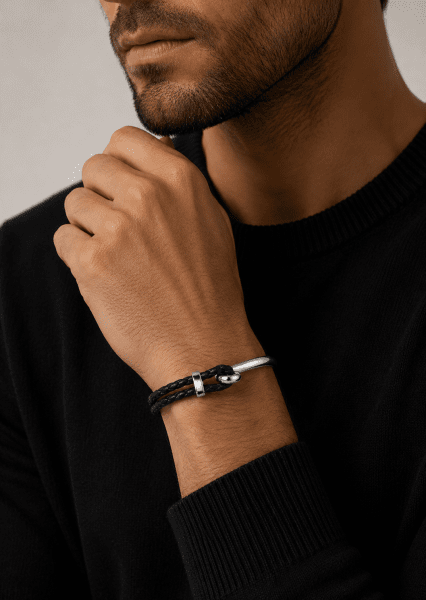 Pulsera de cuero Gravitas Link