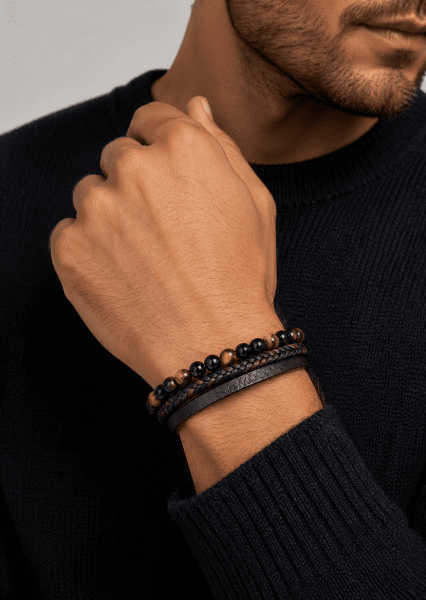 Pulsera de cuero Raven Echo