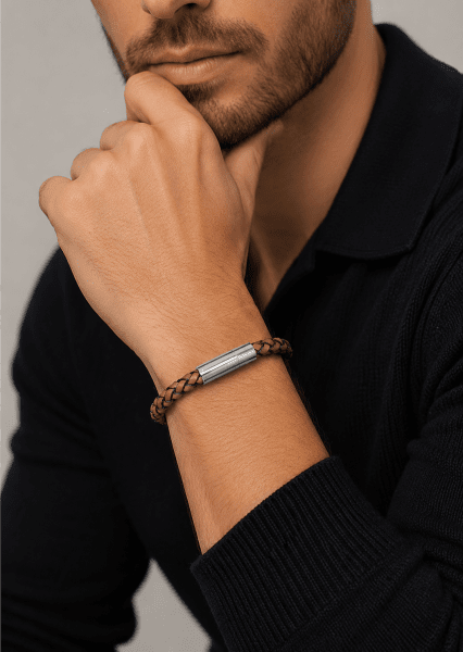 Pulsera de cuero Cobalt Ridge