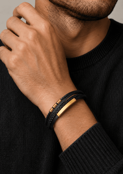 Pulsera de cuero Titan Embrace