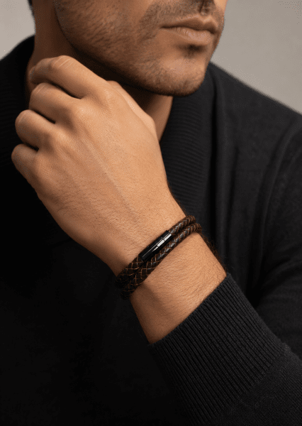 Pulsera de cuero Cerulean Nexus