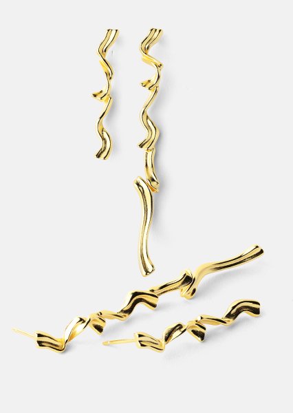 Pendiente Flow - 18k Chapado en oro