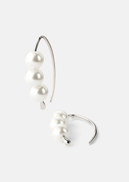 Pendiente Pearl Arc - Chapado en plata