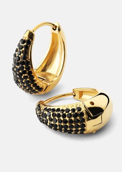 Pendiente Dark Crystal Hoop - 18k Chapado en oro