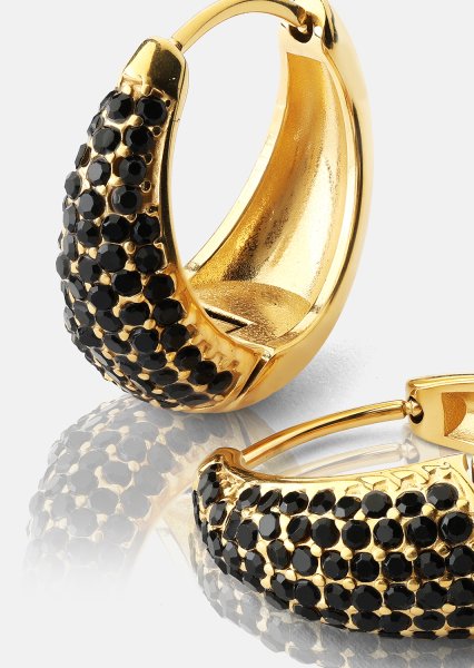 Pendiente Dark Crystal Hoop - 18k Chapado en oro
