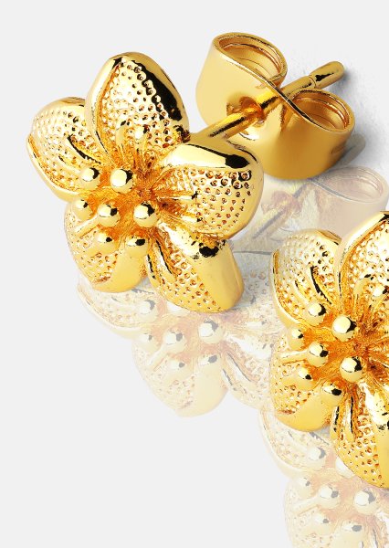 Pendiente Flores - 18k Chapado en oro