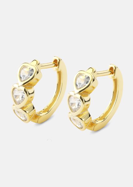 Pendiente Heart Hoops - 18k Chapado en oro
