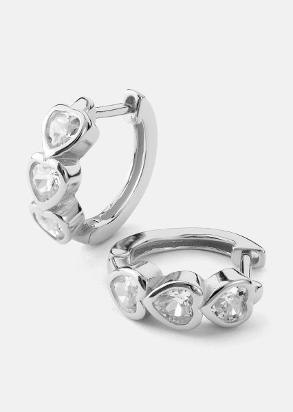 Pendiente Heart Hoops - Chapado en plata