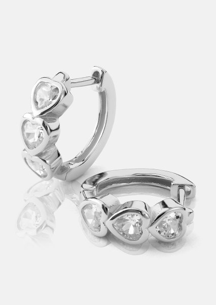 Pendiente Heart Hoops - Chapado en plata