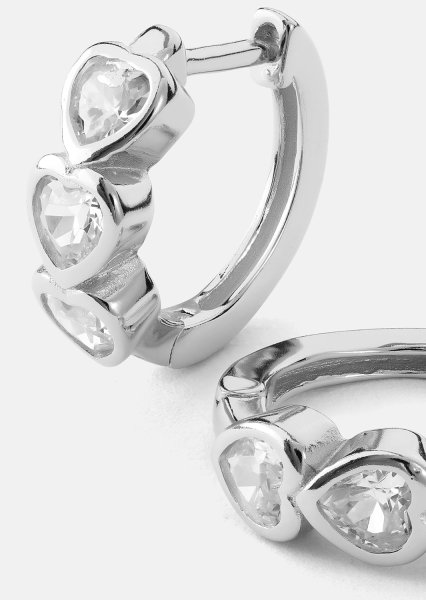 Pendiente Heart Hoops - Chapado en plata