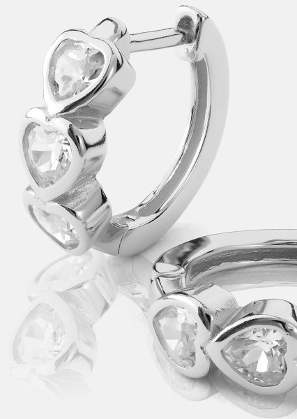 Pendiente Heart Hoops - Chapado en plata